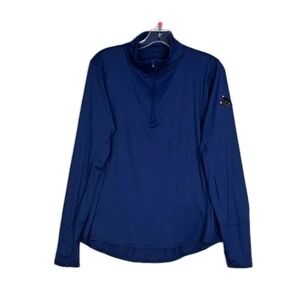 Bloq-UV Top Womens  Blue 1/4 Zip Pockets‎ Athletic Running SPF Size